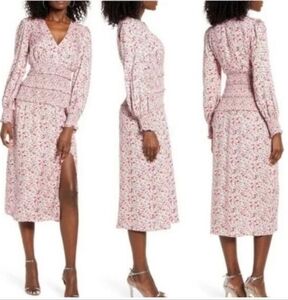 AFRM Hazel Floral Smocked Midi Dress Size Medium